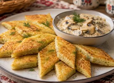 Вместо надоевших драников готовим швильпикай: литовская вкуснятина с грибным соусом